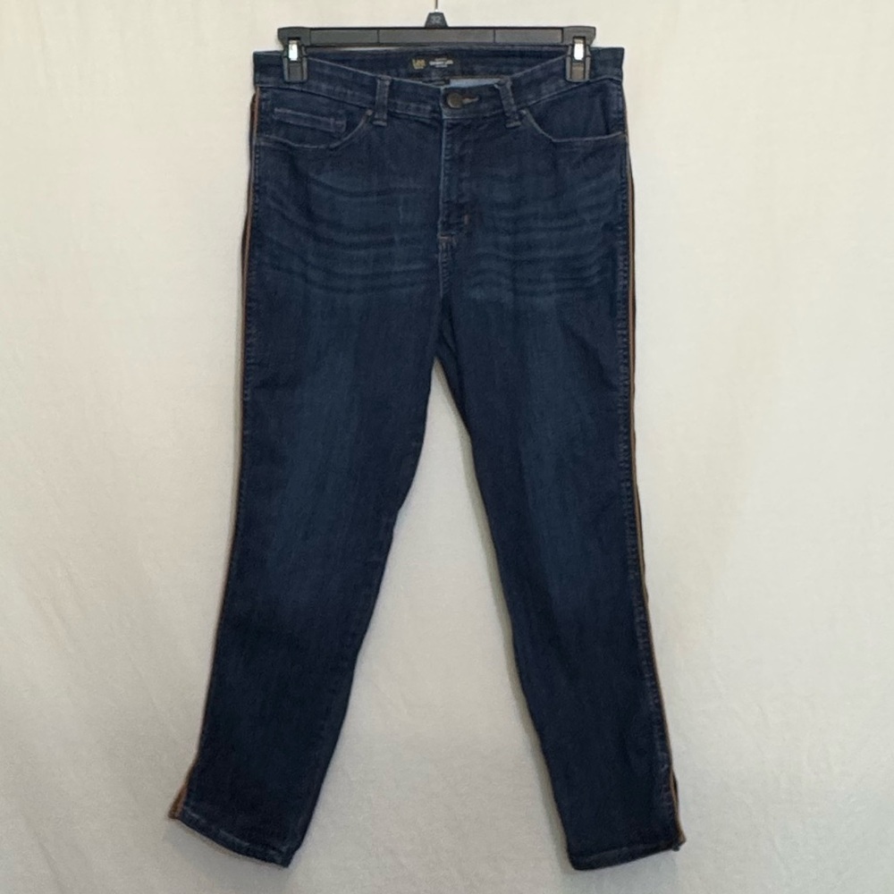 B-15 Lee Slim Fit Skinny Leg Mid Rise Denim Blue Jeans Size‎ 14P